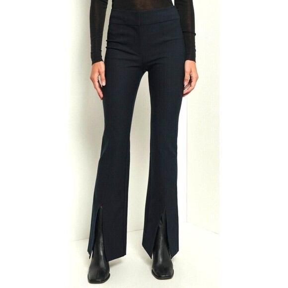 Derek Lam 10 Crosby Womens Size 2 Maeve Front Slit Hem Flare Trousers Stretch N1 - Picture 1 of 11